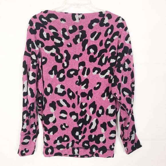 White Birch Animal Print Dolman Sleeve Sweater - Picture 7 of 11